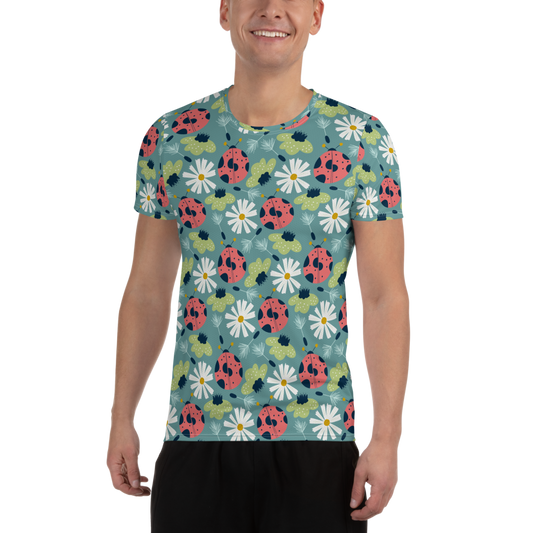 Scandinavian Spring Floral | Seamless Patterns | All-Over Print Men's Athletic T-Shirt - #2