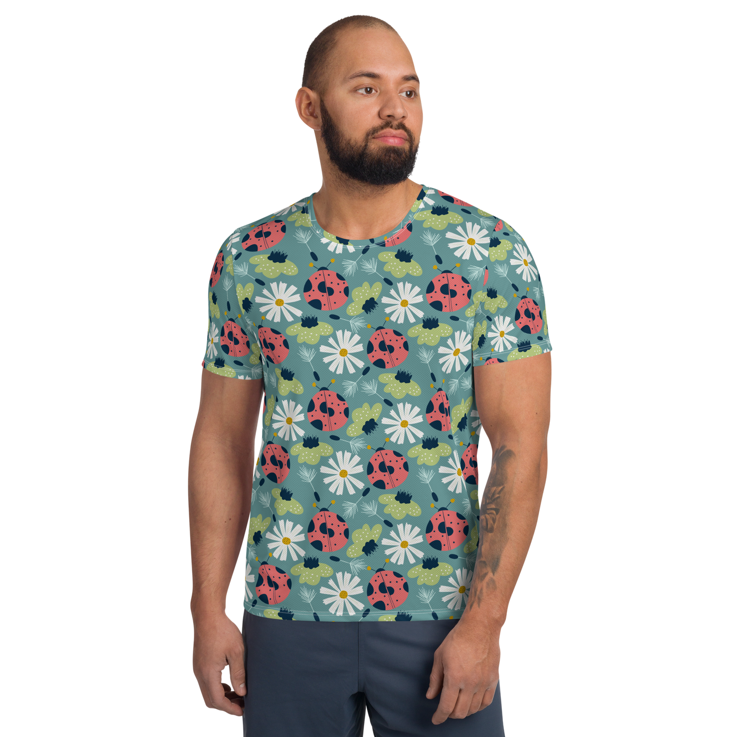 Scandinavian Spring Floral | Seamless Patterns | All-Over Print Men's Athletic T-Shirt - #2