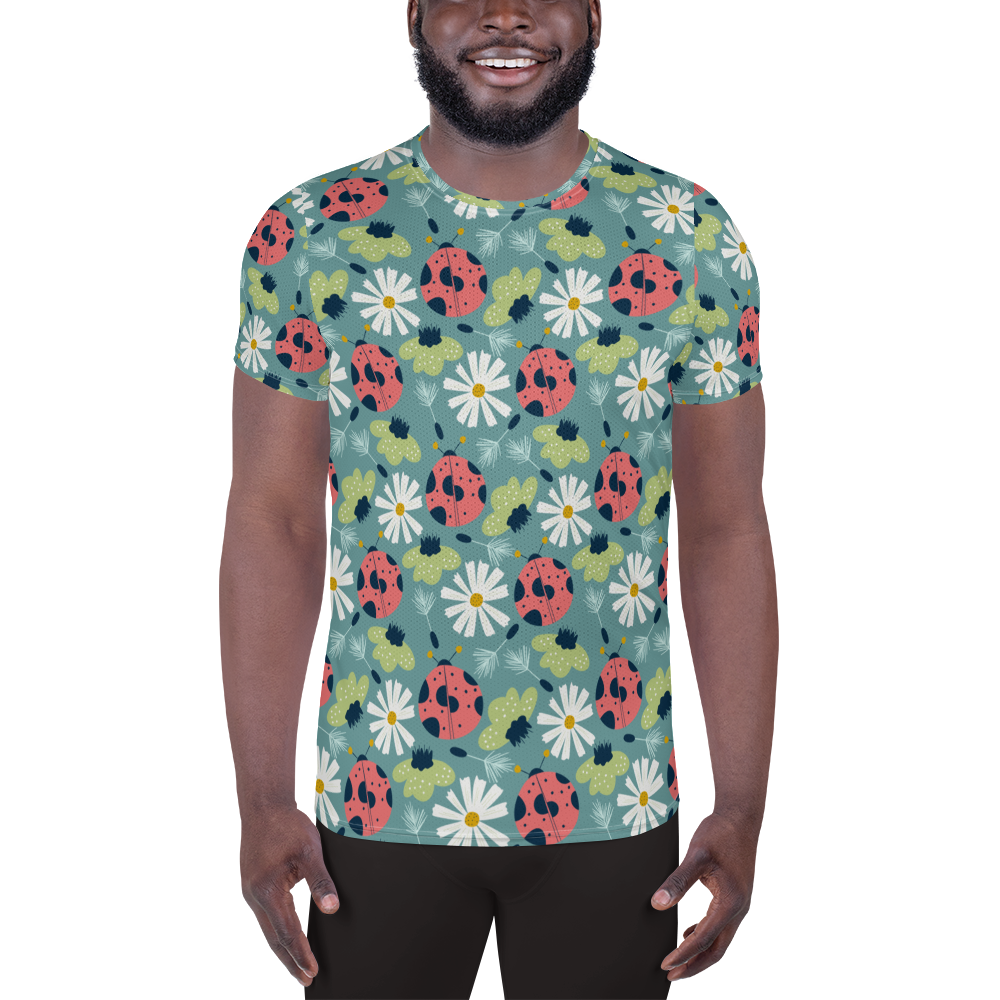 Scandinavian Spring Floral | Seamless Patterns | All-Over Print Men's Athletic T-Shirt - #2