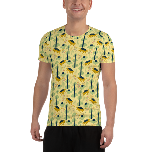 Scandinavian Spring Floral | Seamless Patterns | All-Over Print Men's Athletic T-Shirt - #1