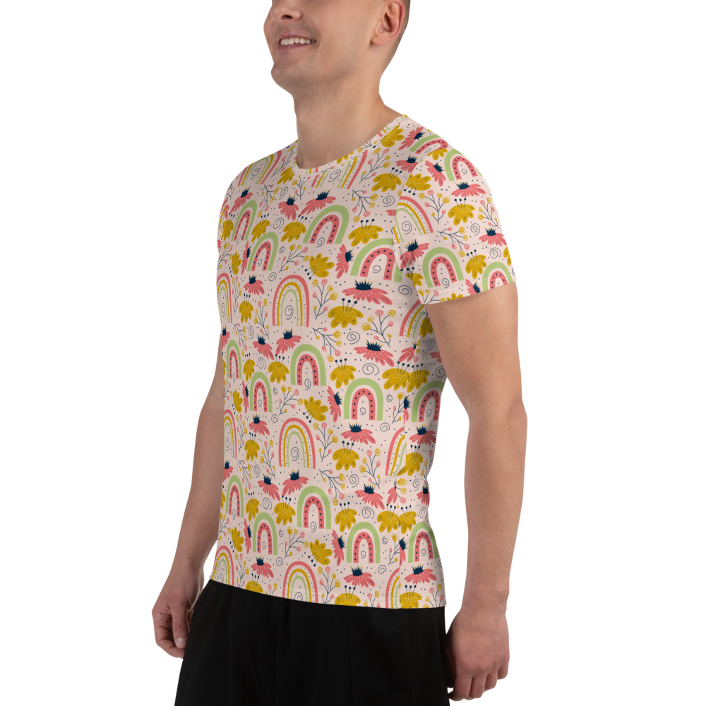 Scandinavian Spring Floral | Seamless Patterns | All-Over Print Men's Athletic T-Shirt - #7