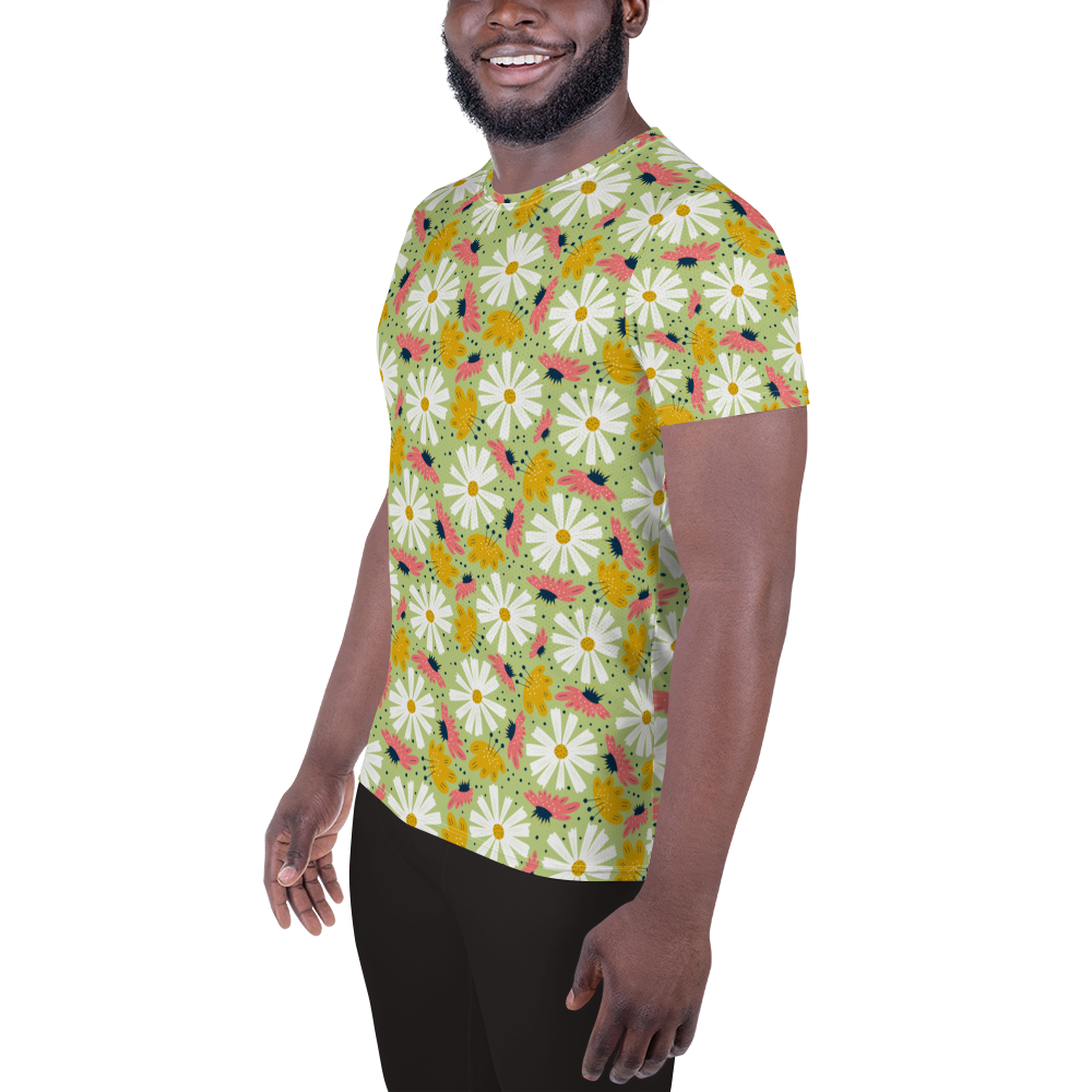 Scandinavian Spring Floral | Seamless Patterns | All-Over Print Men's Athletic T-Shirt - #4