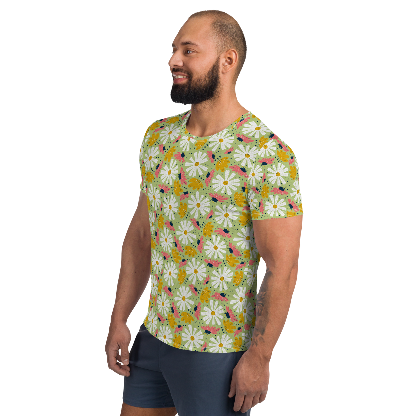 Scandinavian Spring Floral | Seamless Patterns | All-Over Print Men's Athletic T-Shirt - #4