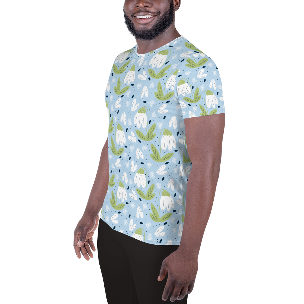 Scandinavian Spring Floral | Seamless Patterns | All-Over Print Men's Athletic T-Shirt - #3