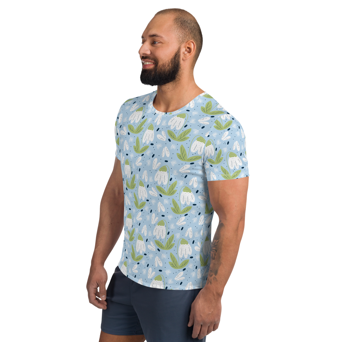 Scandinavian Spring Floral | Seamless Patterns | All-Over Print Men's Athletic T-Shirt - #3