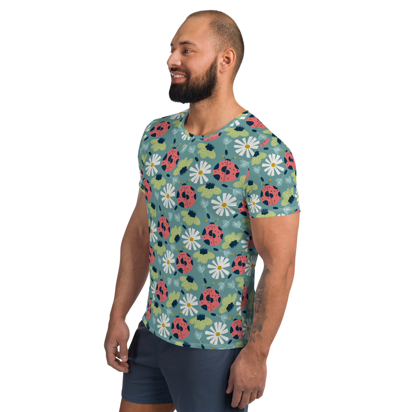 Scandinavian Spring Floral | Seamless Patterns | All-Over Print Men's Athletic T-Shirt - #2