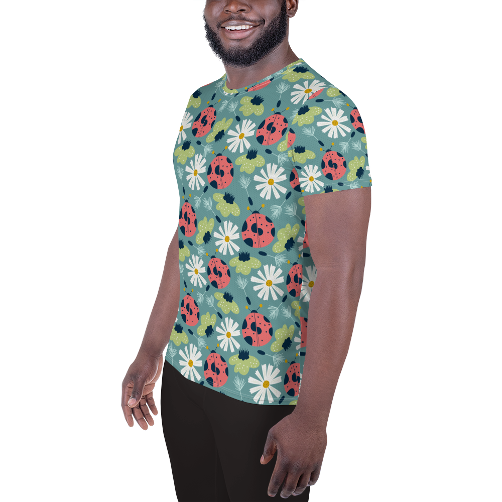 Scandinavian Spring Floral | Seamless Patterns | All-Over Print Men's Athletic T-Shirt - #2