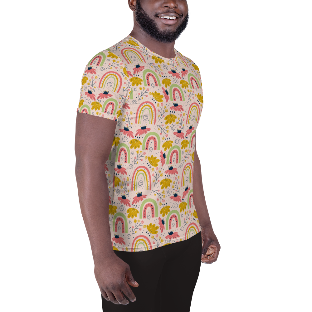 Scandinavian Spring Floral | Seamless Patterns | All-Over Print Men's Athletic T-Shirt - #7