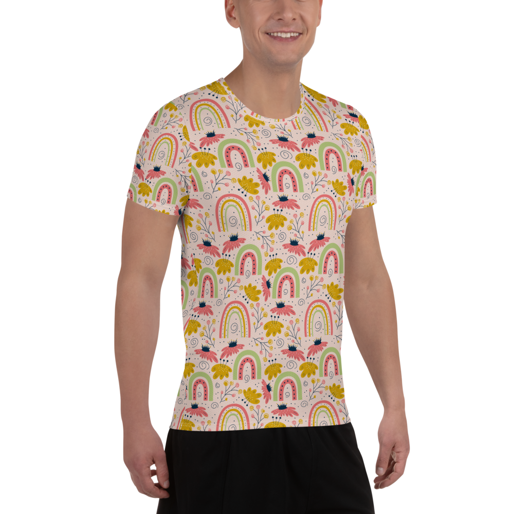 Scandinavian Spring Floral | Seamless Patterns | All-Over Print Men's Athletic T-Shirt - #7