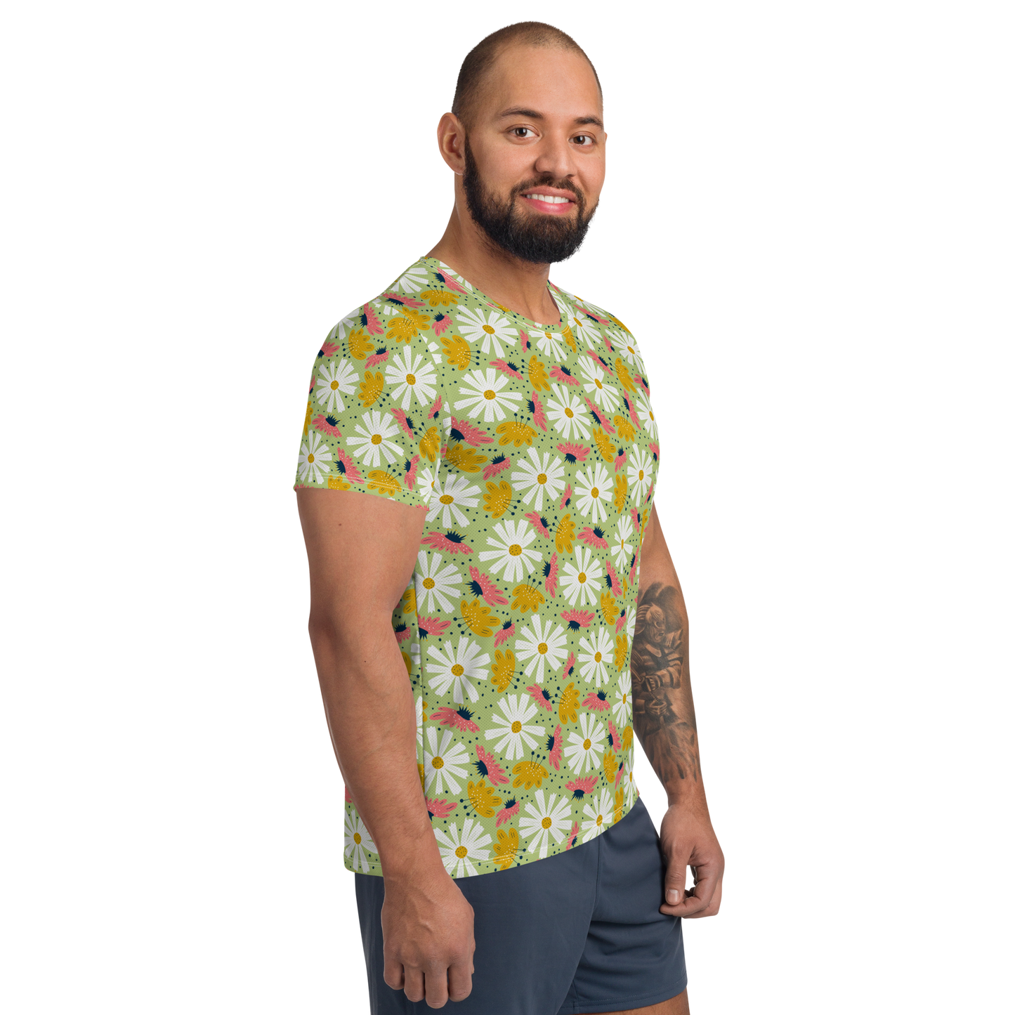 Scandinavian Spring Floral | Seamless Patterns | All-Over Print Men's Athletic T-Shirt - #4