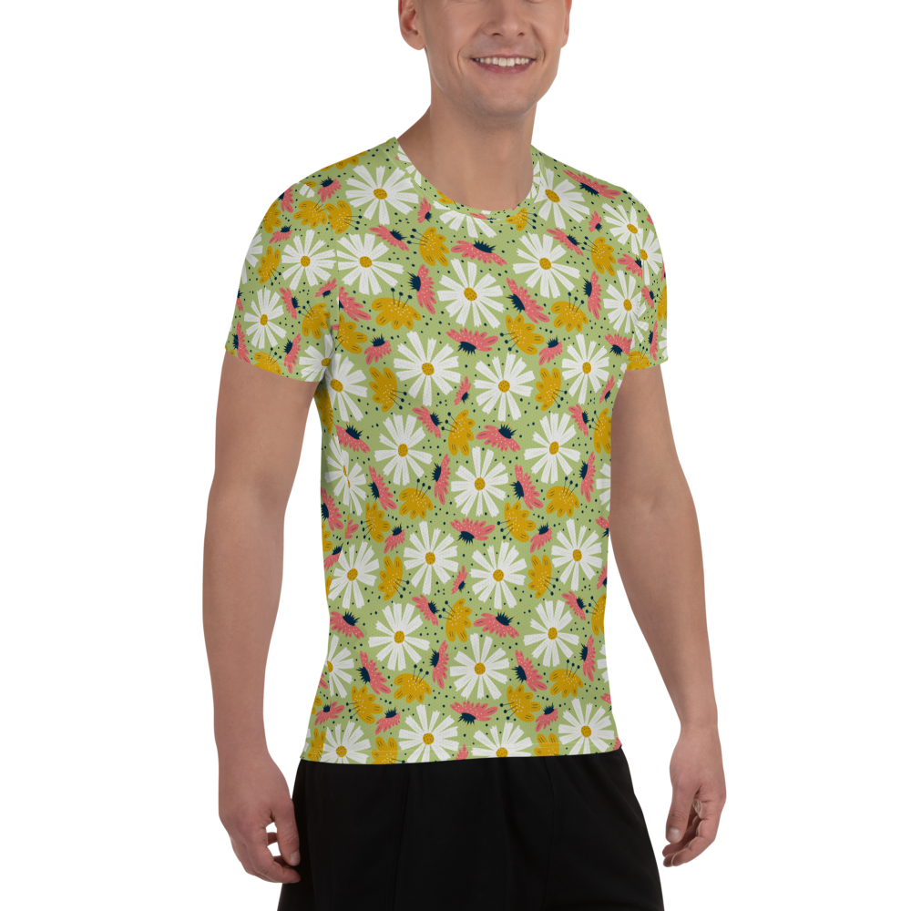 Scandinavian Spring Floral | Seamless Patterns | All-Over Print Men's Athletic T-Shirt - #4