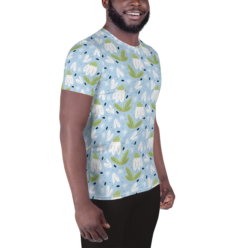 Scandinavian Spring Floral | Seamless Patterns | All-Over Print Men's Athletic T-Shirt - #3