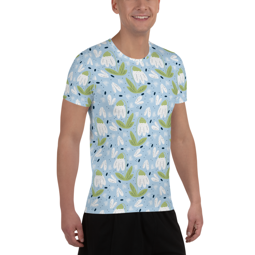 Scandinavian Spring Floral | Seamless Patterns | All-Over Print Men's Athletic T-Shirt - #3