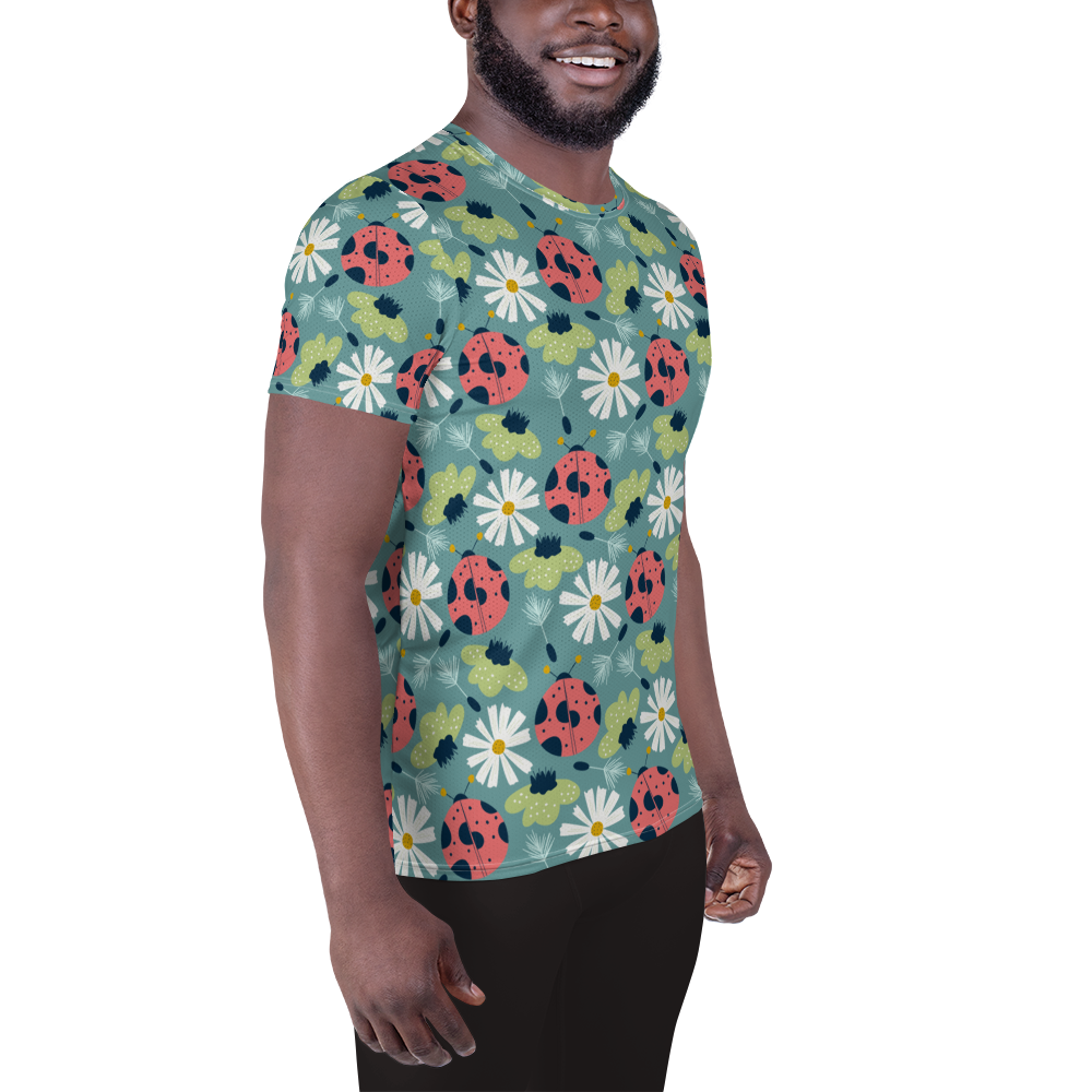 Scandinavian Spring Floral | Seamless Patterns | All-Over Print Men's Athletic T-Shirt - #2