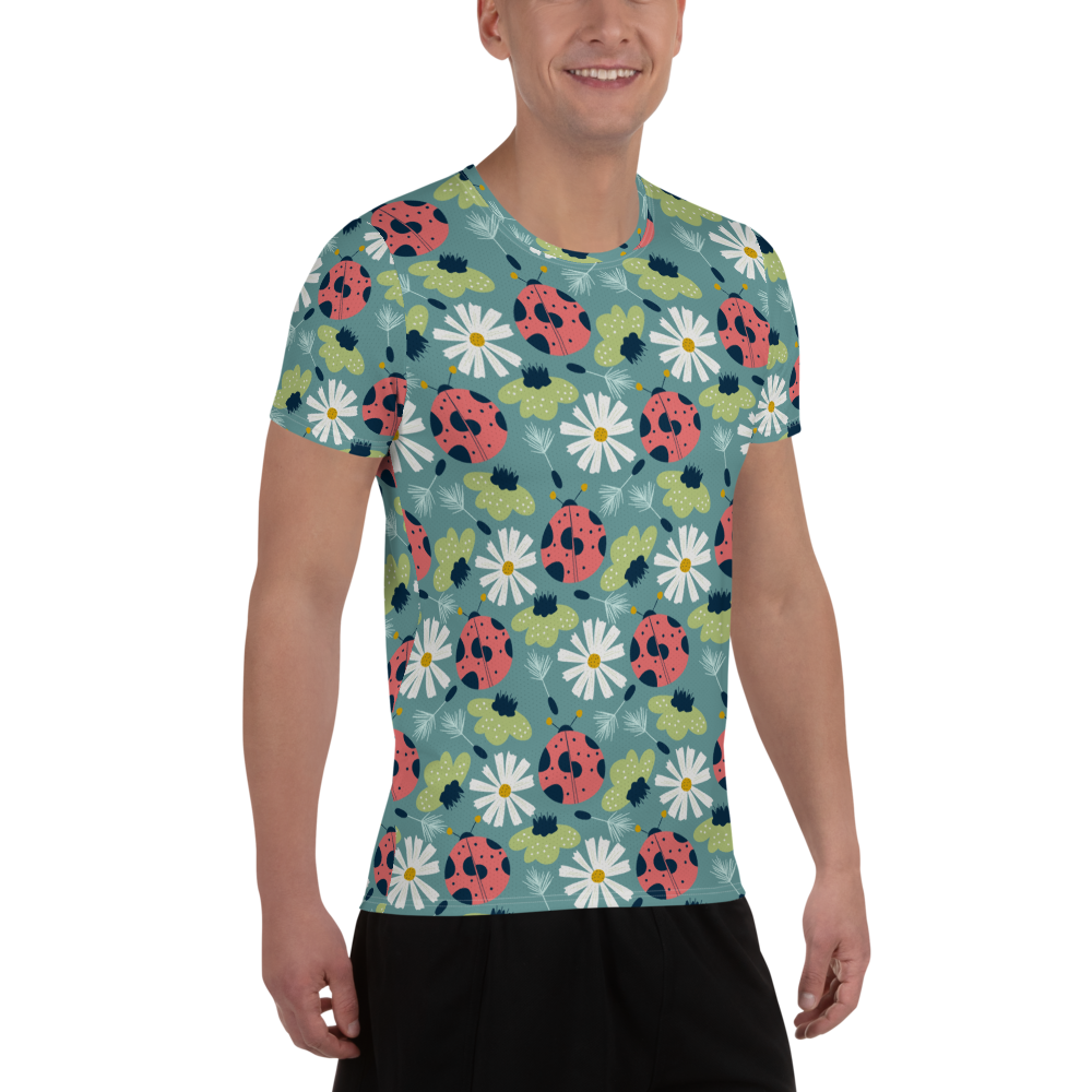 Scandinavian Spring Floral | Seamless Patterns | All-Over Print Men's Athletic T-Shirt - #2