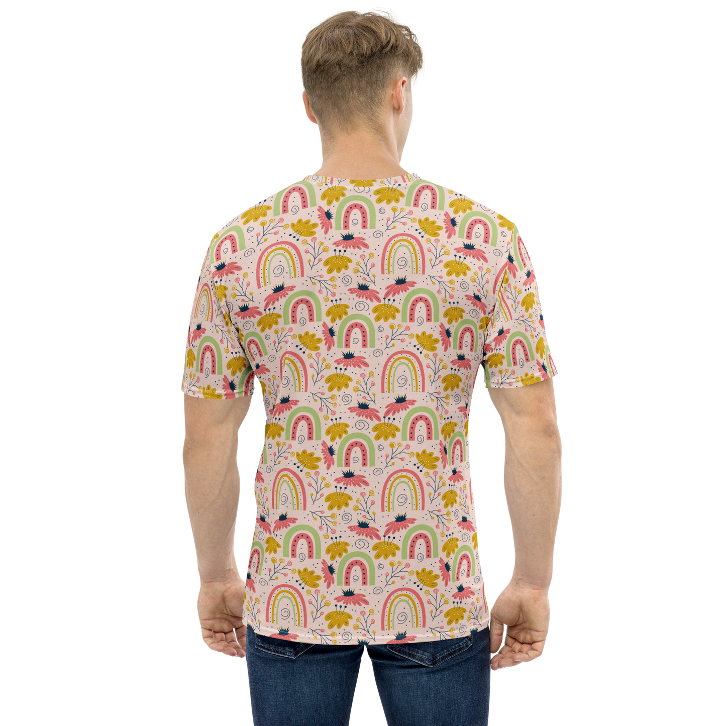 Scandinavian Spring Floral | Seamless Patterns | All-Over Print Men's Crew Neck T-Shirt - #7
