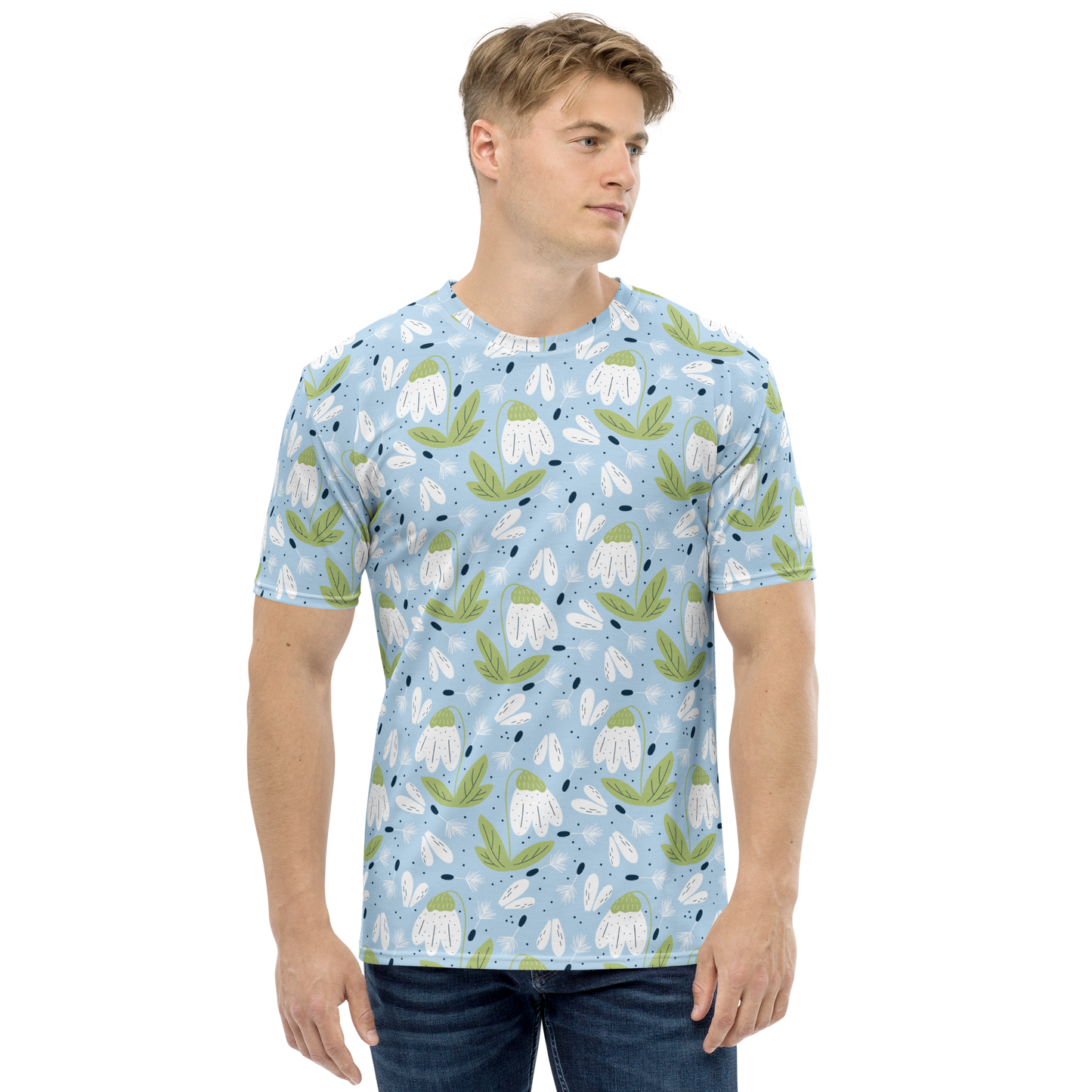 Scandinavian Spring Floral | Seamless Patterns | All-Over Print Men's Crew Neck T-Shirt - #3