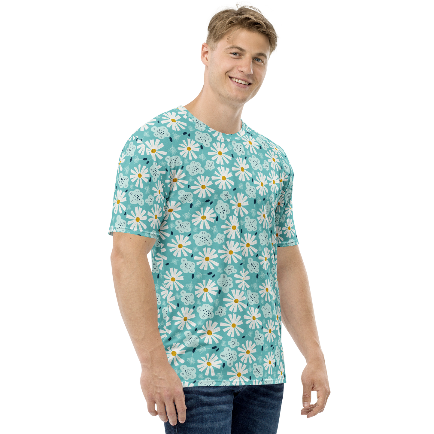 Scandinavian Spring Floral | Seamless Patterns | All-Over Print Men's Crew Neck T-Shirt - #10