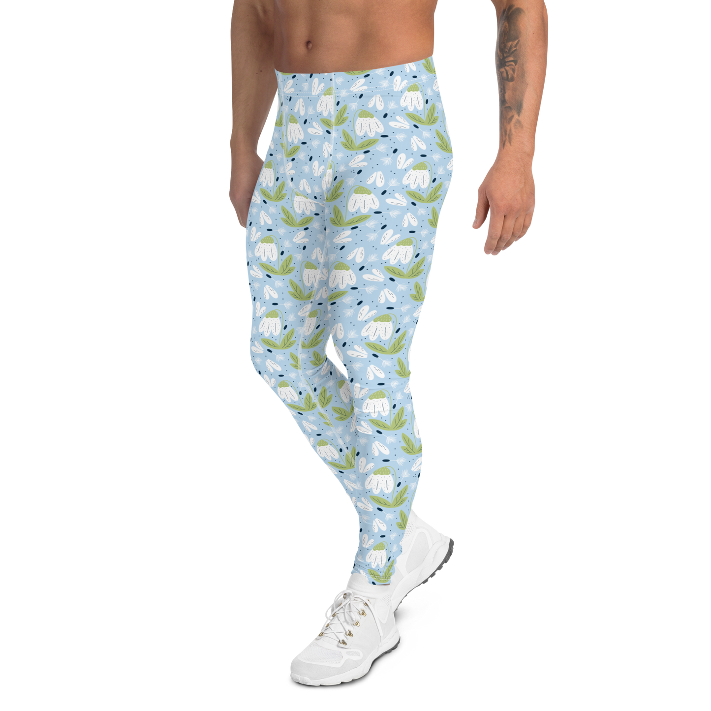 Scandinavian Spring Floral | Seamless Patterns | All-Over Print Men's Leggings - #3