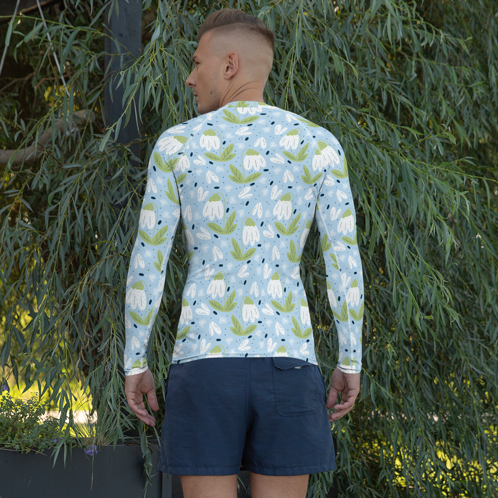 Scandinavian Spring Floral | Seamless Patterns | All-Over Print Men's Rash Guard - #3