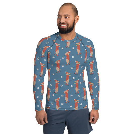 Cozy Dogs | Seamless Patterns | All-Over Print Men's Rash Guard - #6