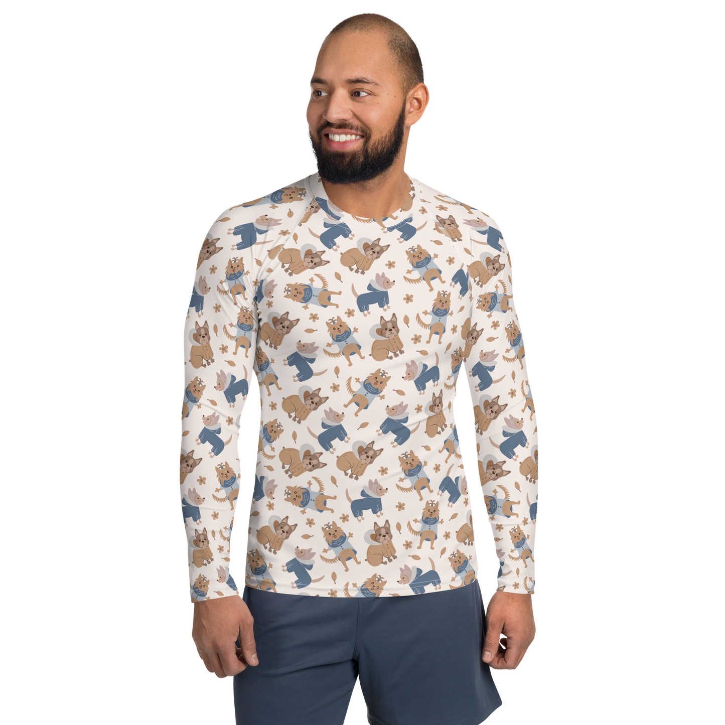 Cozy Dogs | Seamless Patterns | All-Over Print Men's Rash Guard - #8