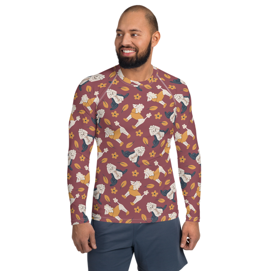 Cozy Dogs | Seamless Patterns | All-Over Print Men's Rash Guard - #9