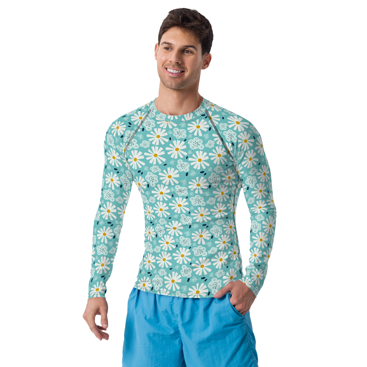 Scandinavian Spring Floral | Seamless Patterns | All-Over Print Men's Rash Guard - #10