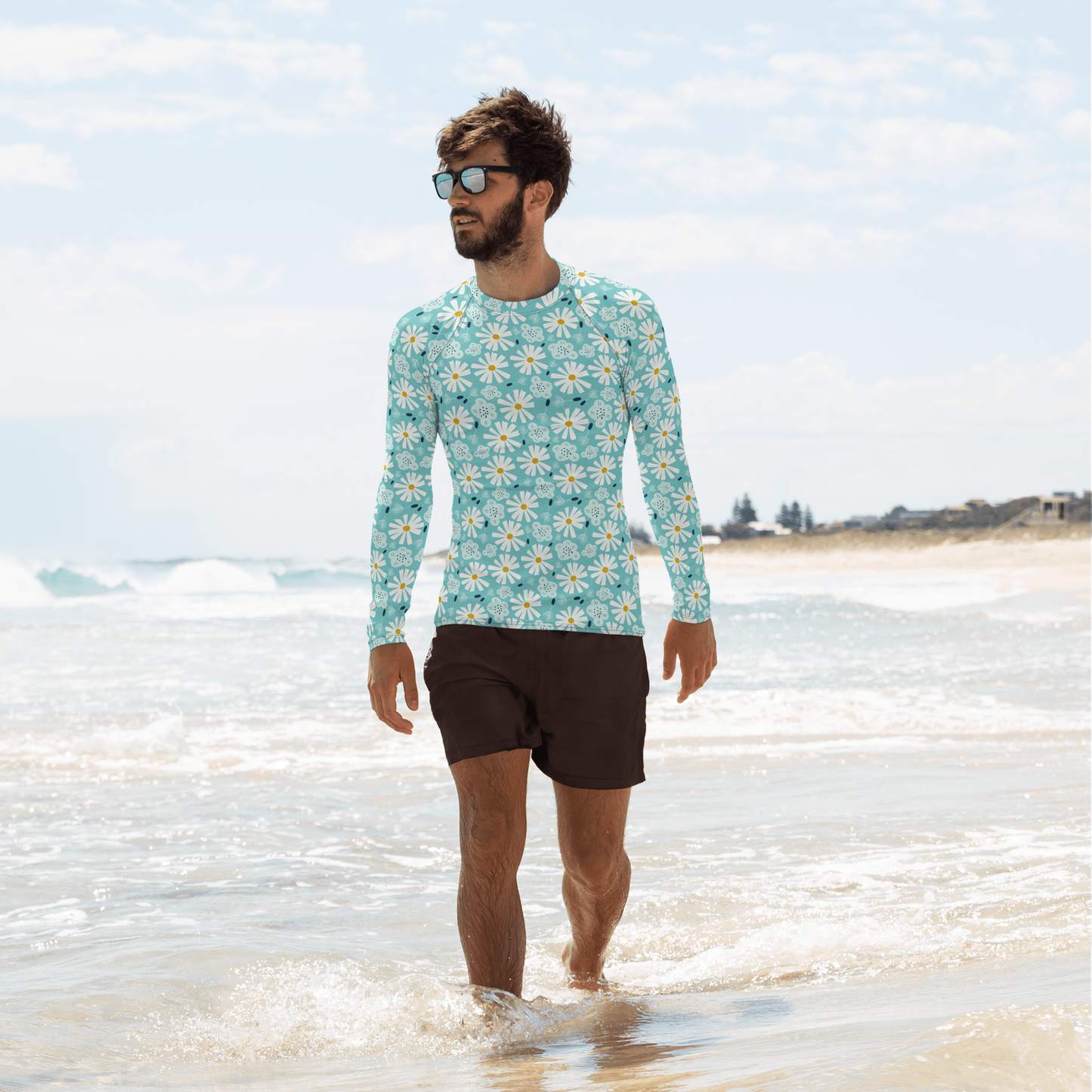 Scandinavian Spring Floral | Seamless Patterns | All-Over Print Men's Rash Guard - #10