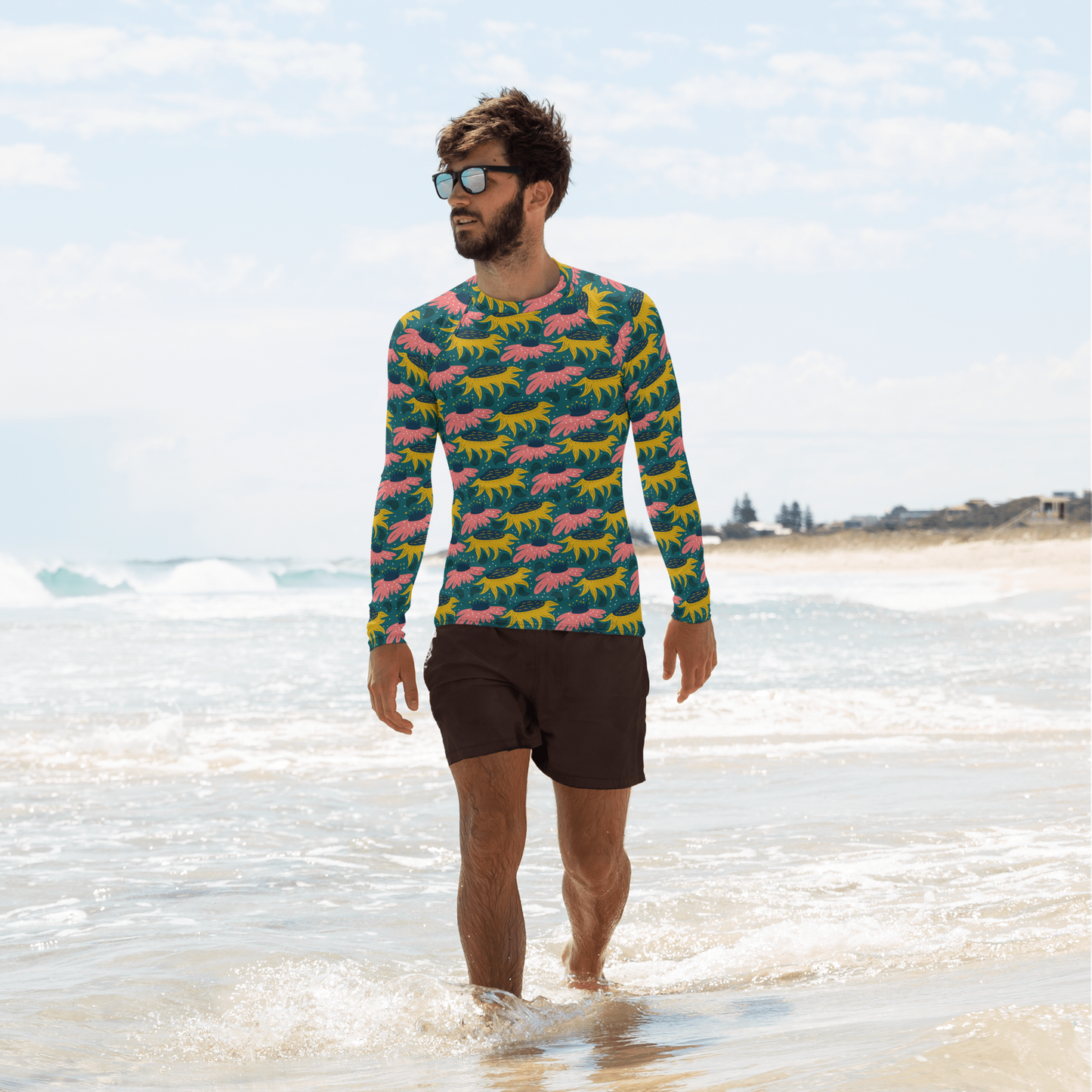 Scandinavian Spring Floral | Seamless Patterns | All-Over Print Men's Rash Guard - #8