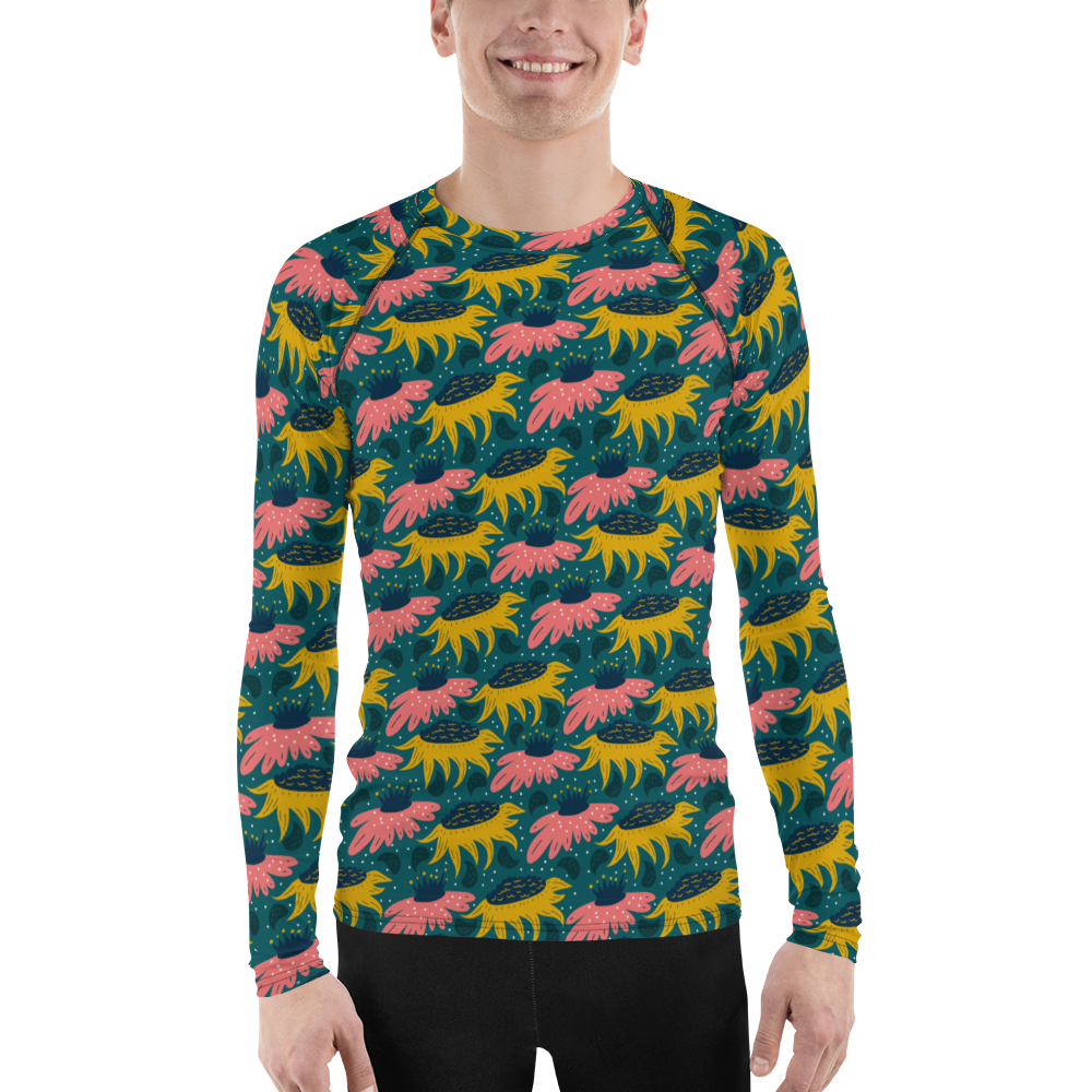 Scandinavian Spring Floral | Seamless Patterns | All-Over Print Men's Rash Guard - #8