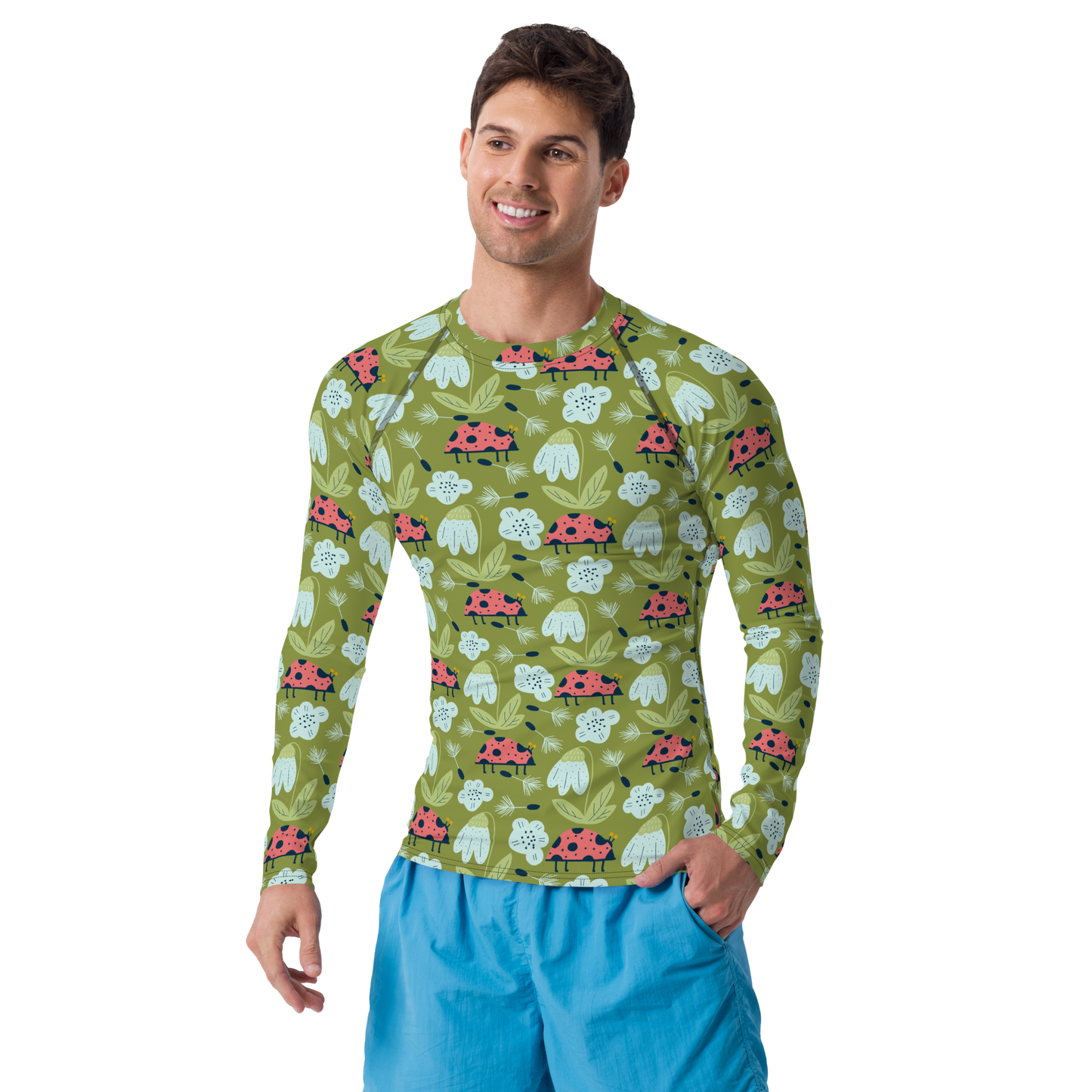 Scandinavian Spring Floral | Seamless Patterns | All-Over Print Men's Rash Guard - #5