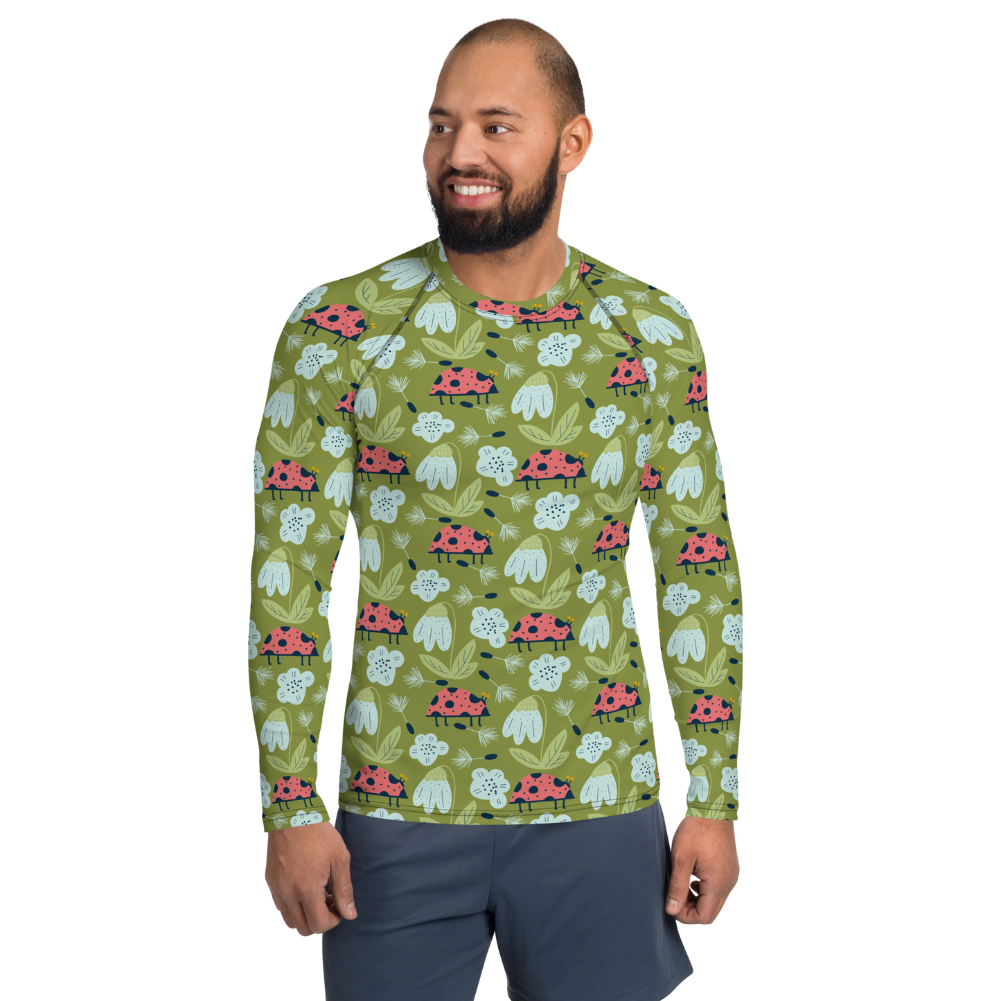 Scandinavian Spring Floral | Seamless Patterns | All-Over Print Men's Rash Guard - #5