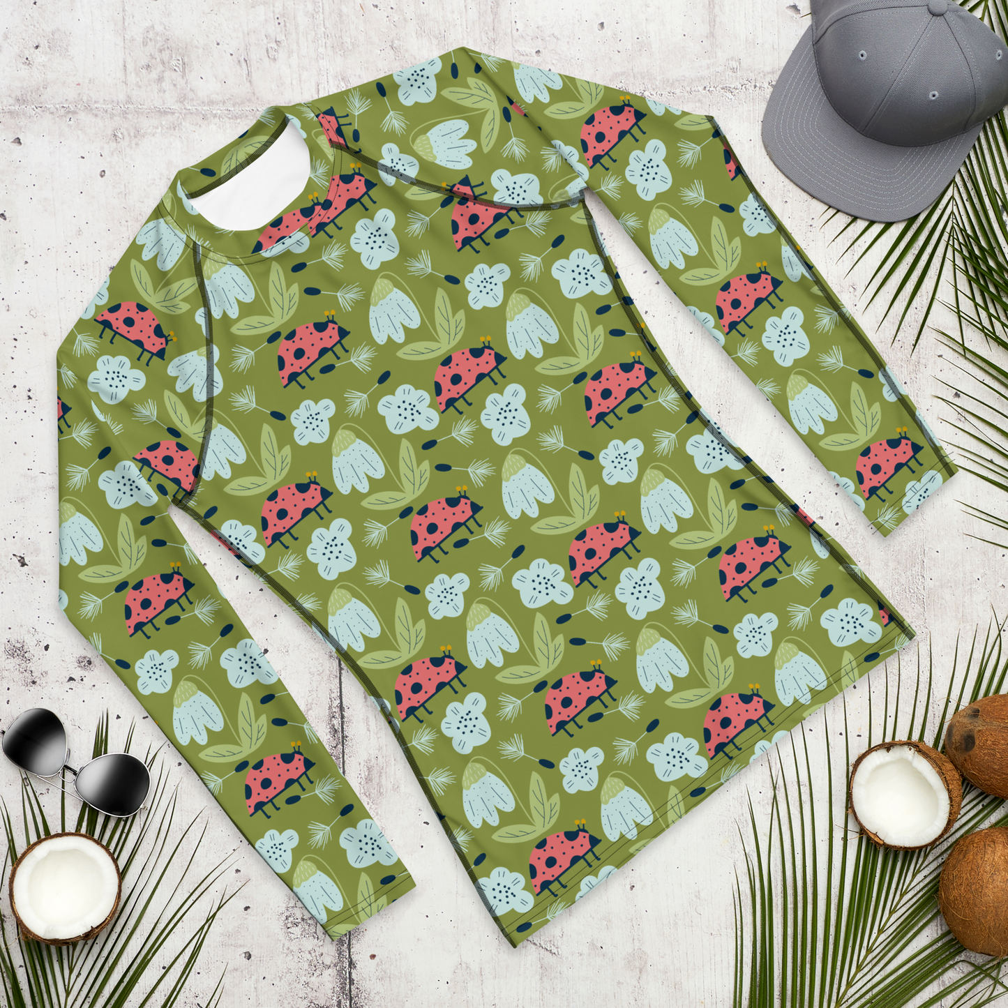 Scandinavian Spring Floral | Seamless Patterns | All-Over Print Men's Rash Guard - #5