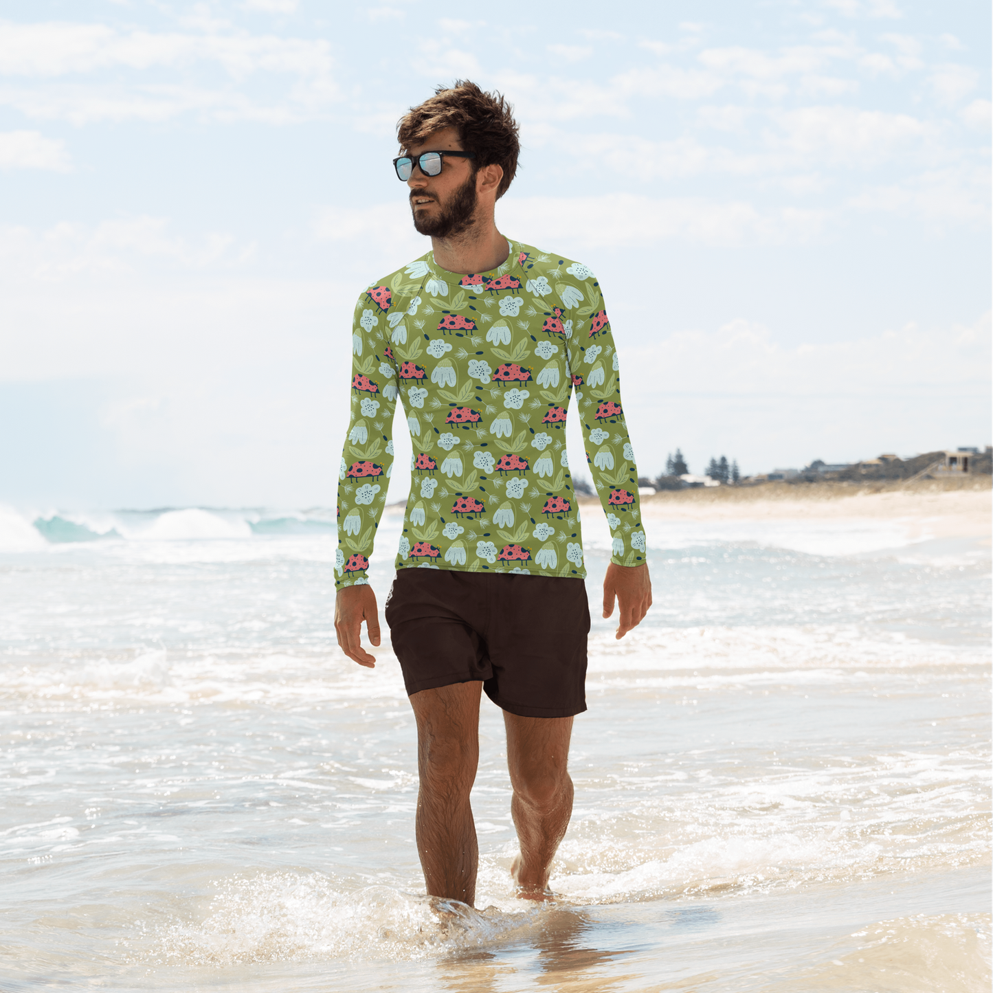 Scandinavian Spring Floral | Seamless Patterns | All-Over Print Men's Rash Guard - #5