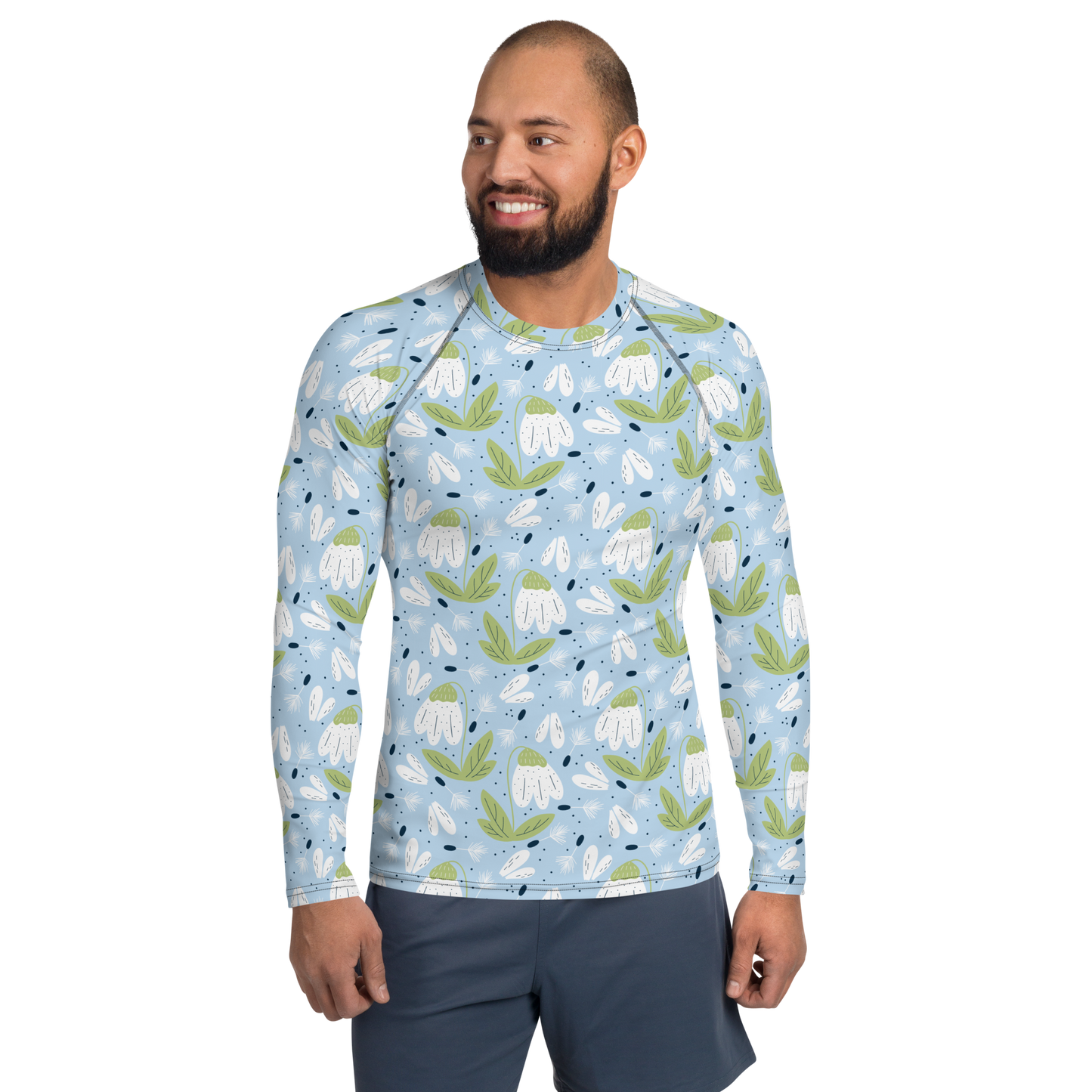 Scandinavian Spring Floral | Seamless Patterns | All-Over Print Men's Rash Guard - #3