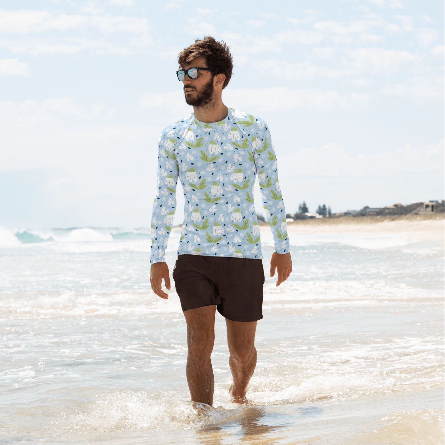 Scandinavian Spring Floral | Seamless Patterns | All-Over Print Men's Rash Guard - #3