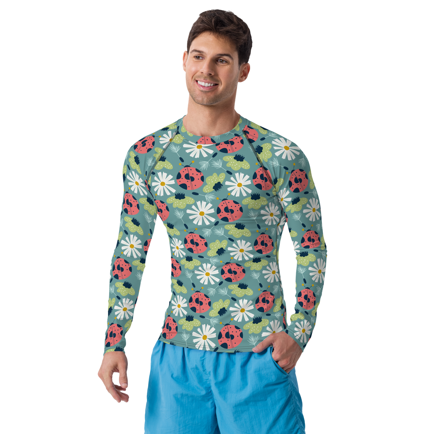 Scandinavian Spring Floral | Seamless Patterns | All-Over Print Men's Rash Guard - #2