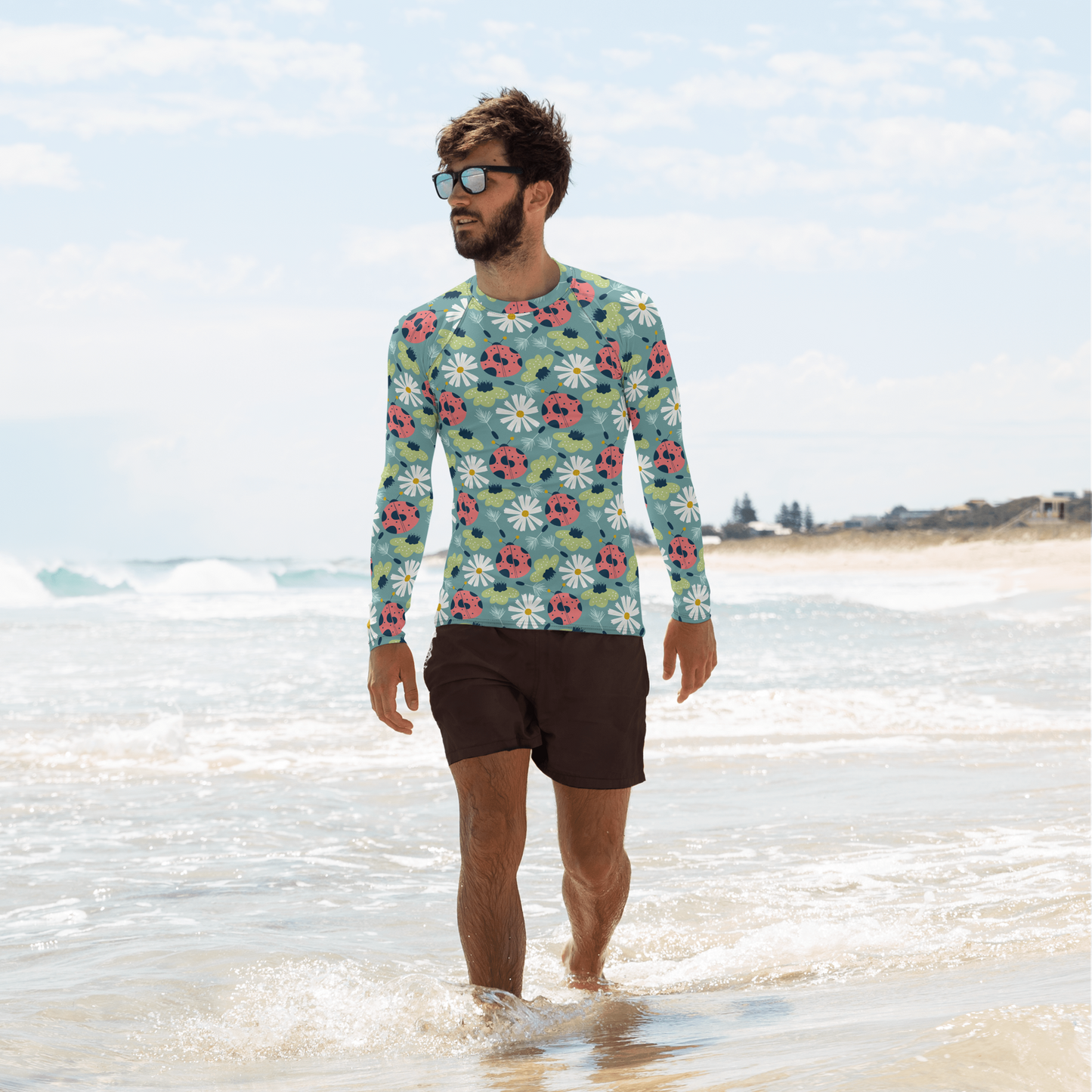 Scandinavian Spring Floral | Seamless Patterns | All-Over Print Men's Rash Guard - #2