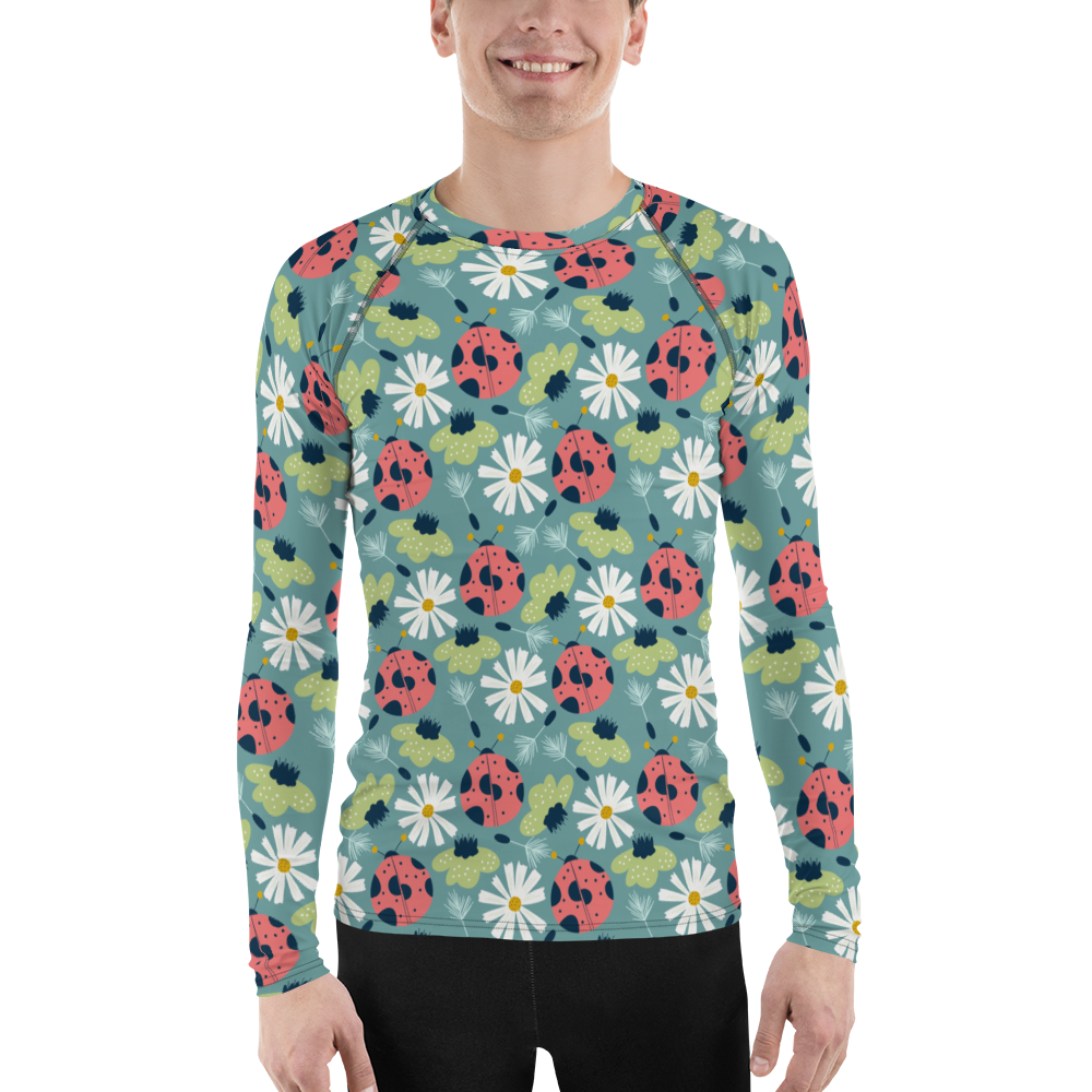 Scandinavian Spring Floral | Seamless Patterns | All-Over Print Men's Rash Guard - #2