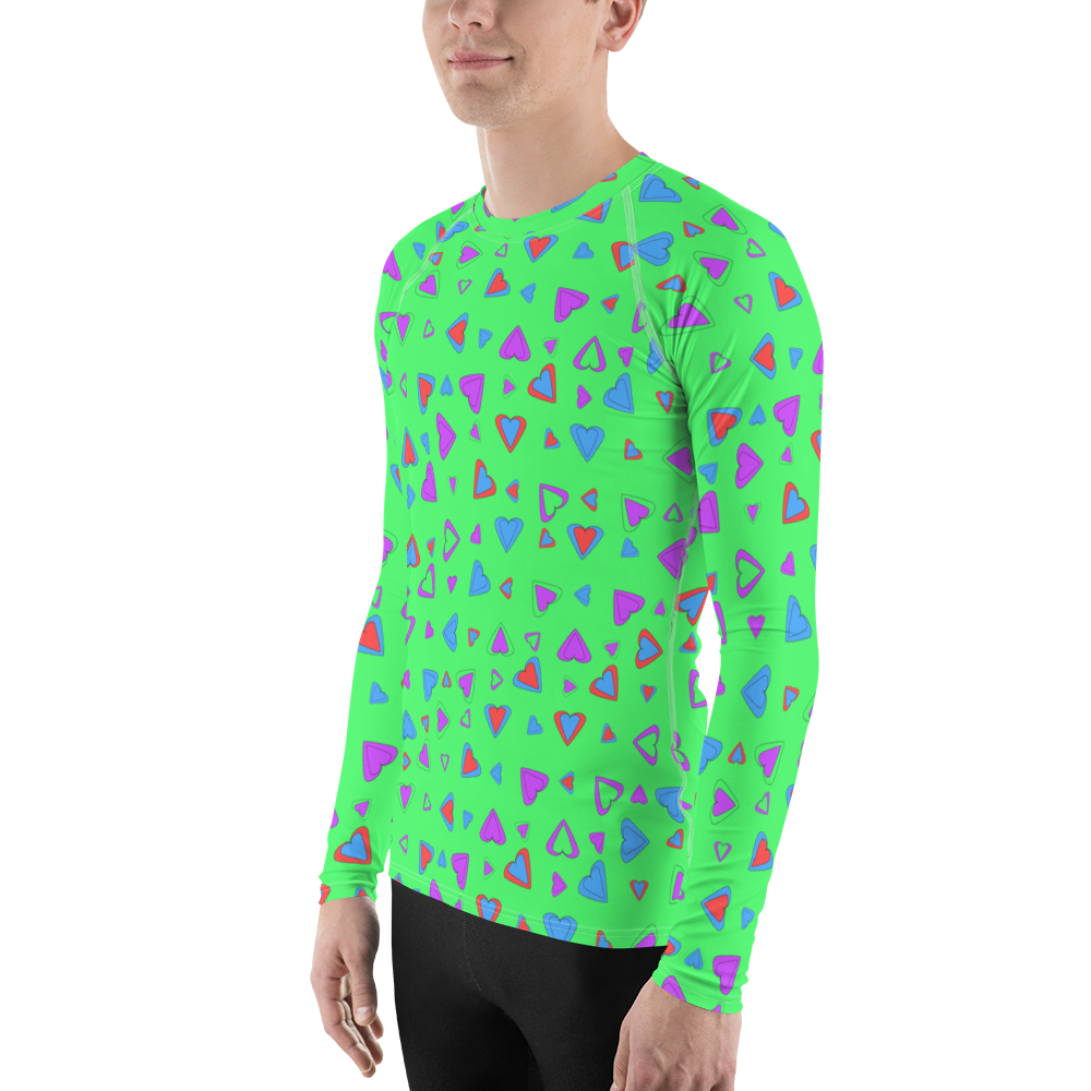 Rainbow Of Hearts | Batch 01 | Seamless Patterns | All-Over Print Men's Rash Guard - #7