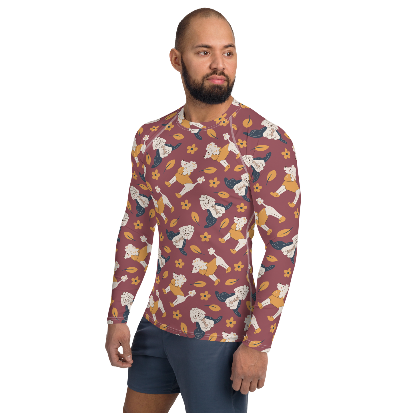 Cozy Dogs | Seamless Patterns | All-Over Print Men's Rash Guard - #9