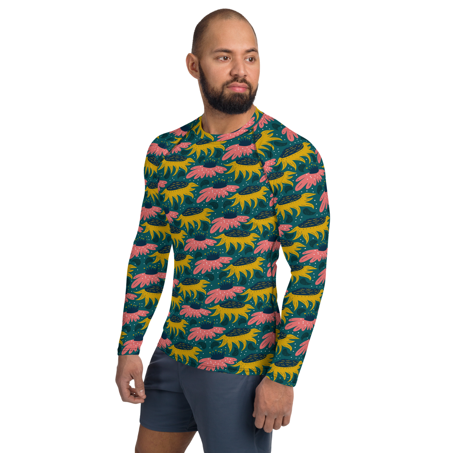 Scandinavian Spring Floral | Seamless Patterns | All-Over Print Men's Rash Guard - #8