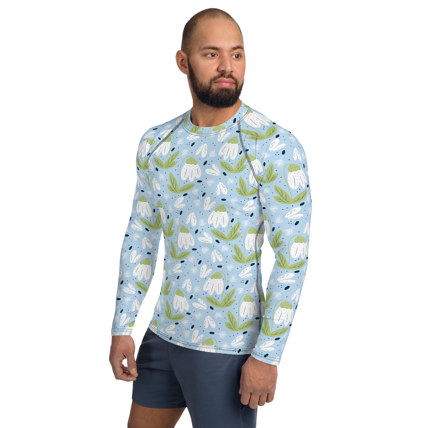 Scandinavian Spring Floral | Seamless Patterns | All-Over Print Men's Rash Guard - #3