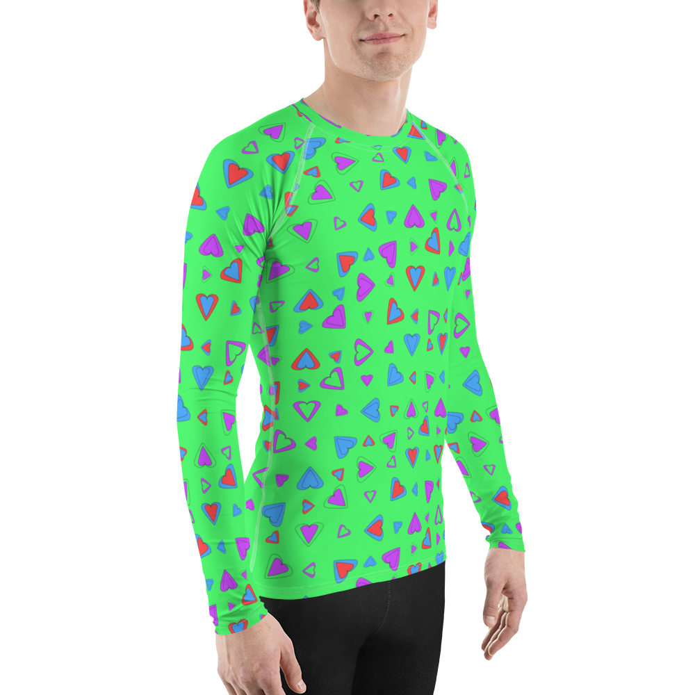 Rainbow Of Hearts | Batch 01 | Seamless Patterns | All-Over Print Men's Rash Guard - #7