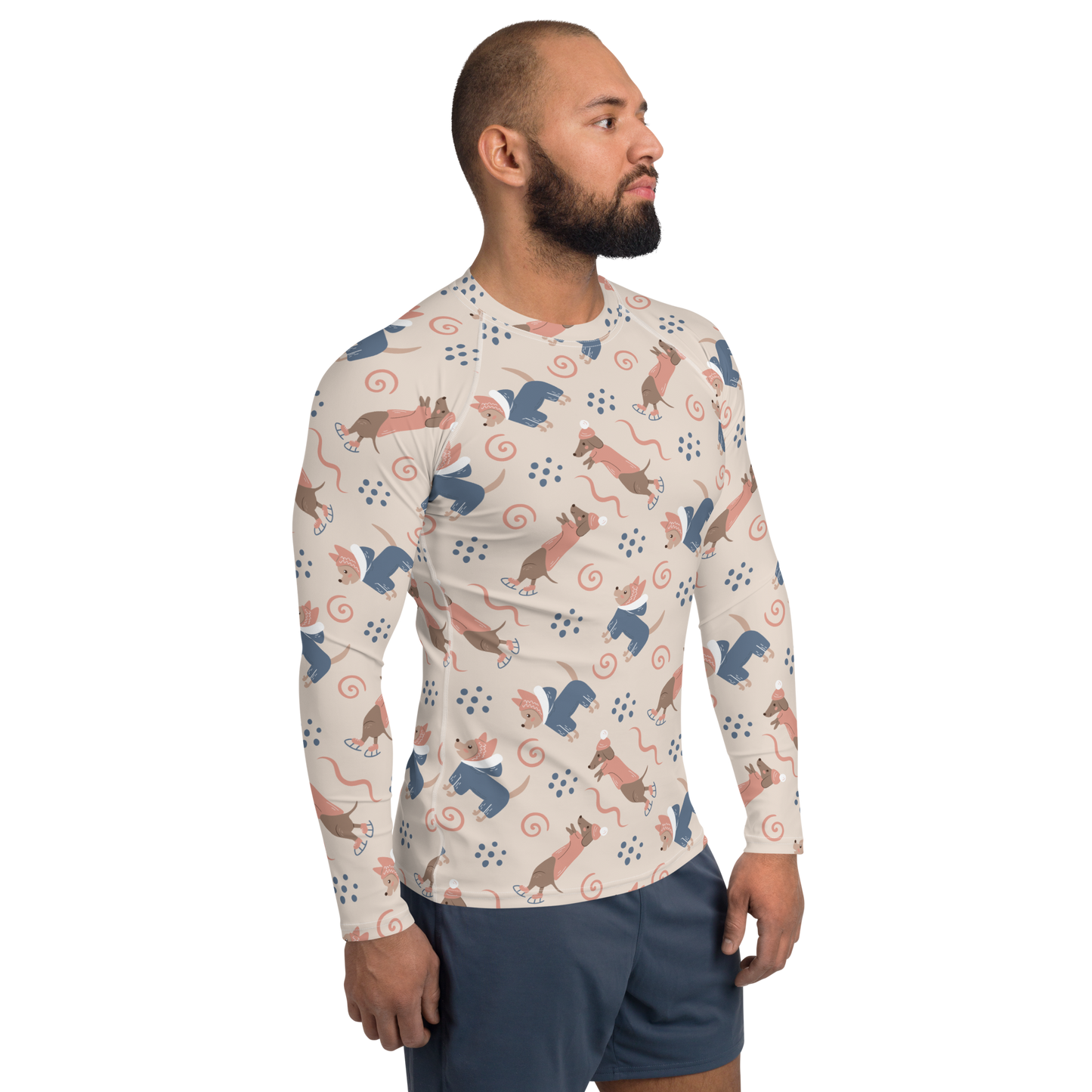 Cozy Dogs | Seamless Patterns | All-Over Print Men's Rash Guard - #12