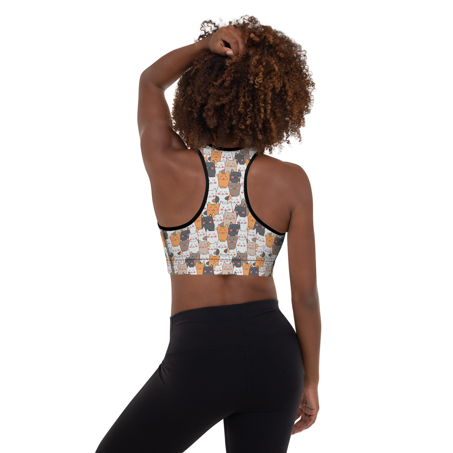 Cat Seamless Pattern Batch 01 | Seamless Patterns | All-Over Print Padded Sports Bra - #9