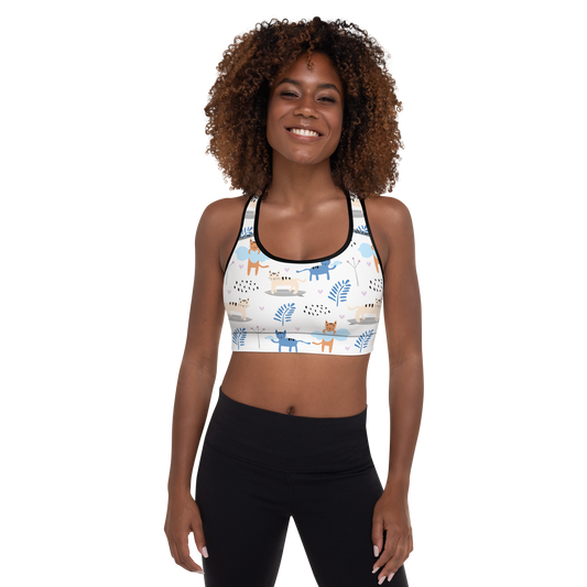 Cat Seamless Pattern Batch 01 | Seamless Patterns | All-Over Print Padded Sports Bra - #2