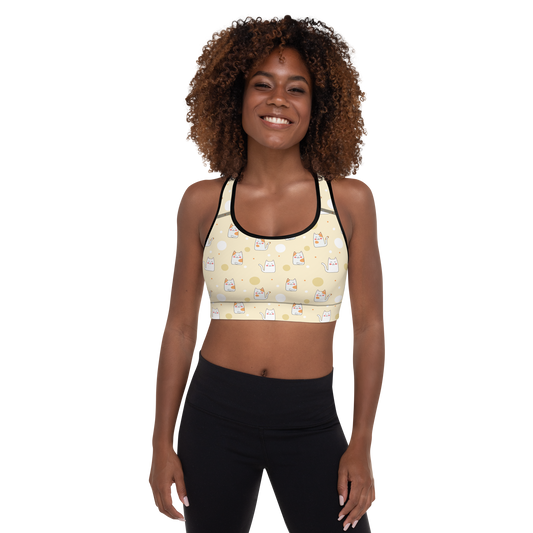 Cat Seamless Pattern Batch 01 | Seamless Patterns | All-Over Print Padded Sports Bra - #3