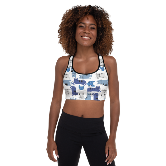 Cat Seamless Pattern Batch 01 | Seamless Patterns | All-Over Print Padded Sports Bra - #5